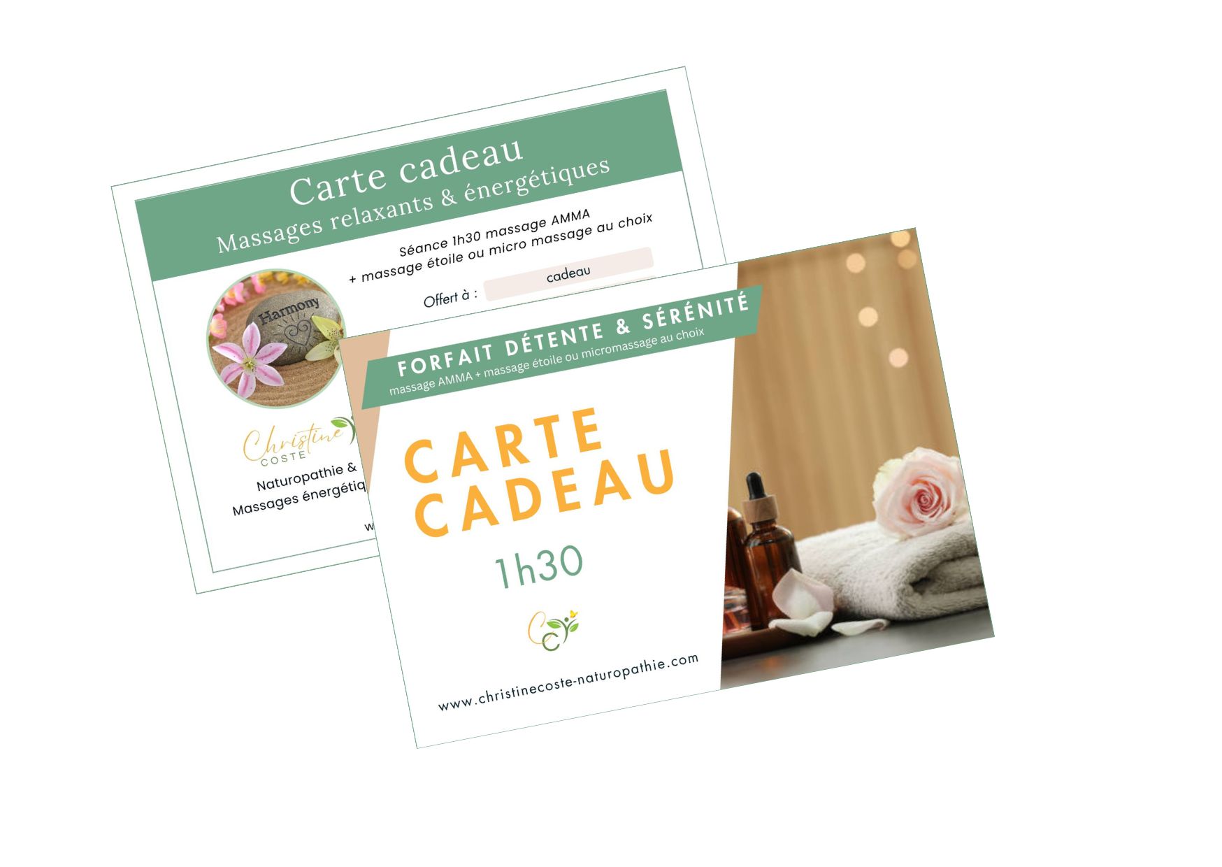 Carte Cadeau Massage – Détente et sérénité forfait 1h30